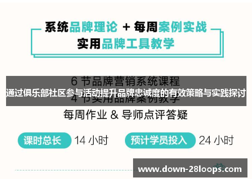 通过俱乐部社区参与活动提升品牌忠诚度的有效策略与实践探讨 通过俱乐部社区参与活动提升品牌忠诚度的有效策略与实践探讨