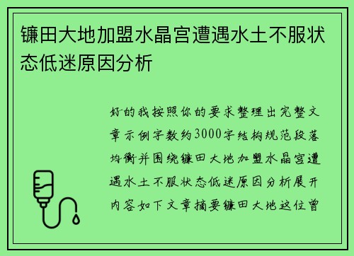 镰田大地加盟水晶宫遭遇水土不服状态低迷原因分析